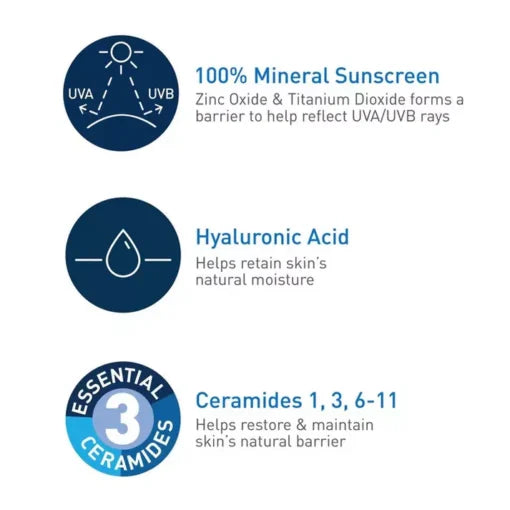 CeraVe Hydrating Mineral Sunscreen SPF 30 Face Lotion Sheer Tint